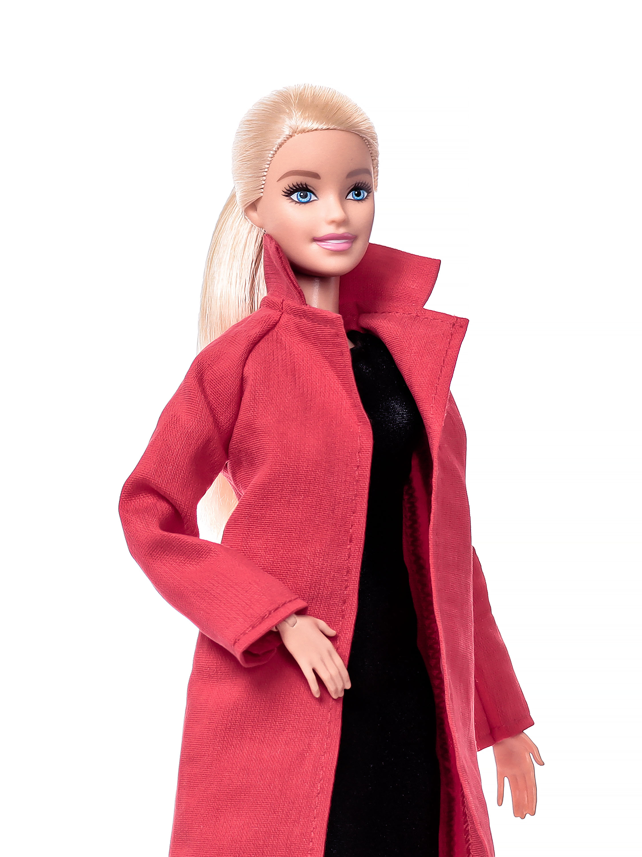 Плащ платье и пояс одежда для Barbie VIANA черный и красный 128.31.8v - фото 10