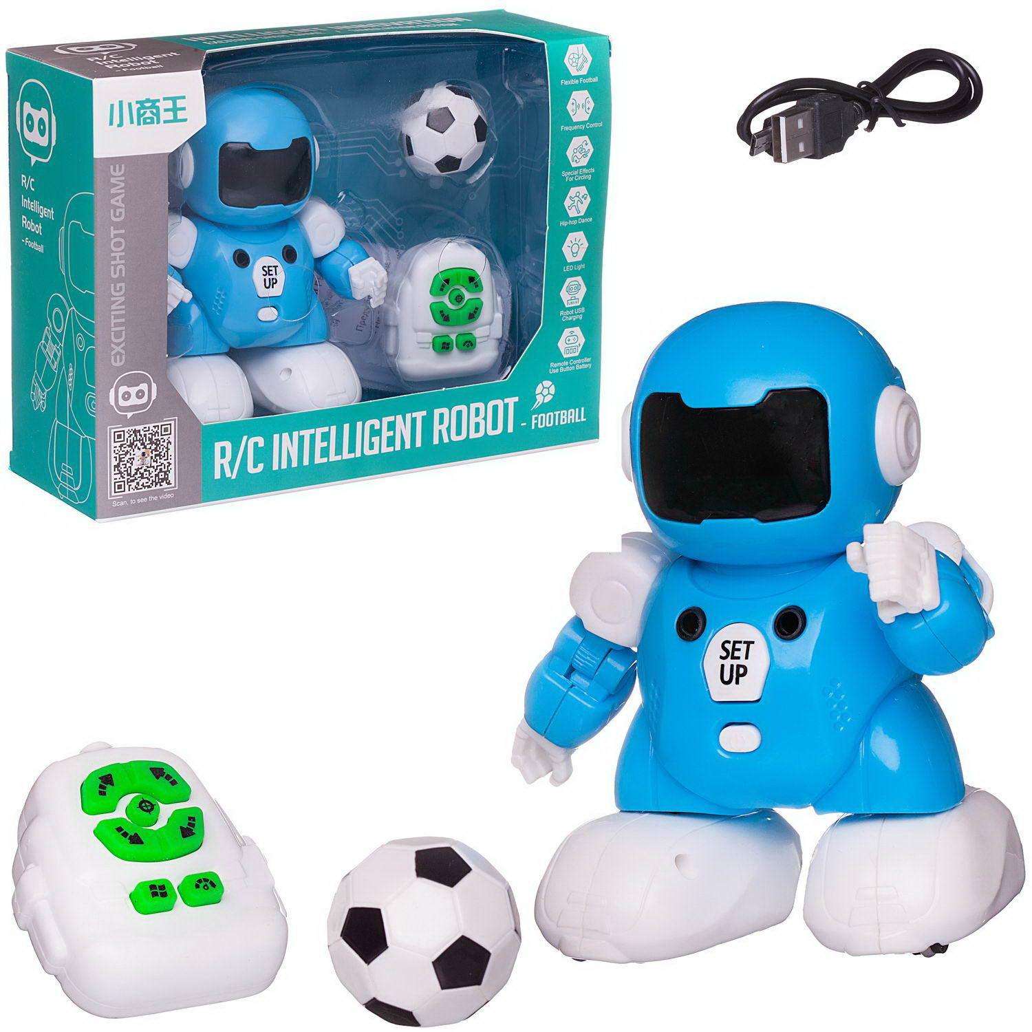 Робот на радиоуправлении Junfa Футболист голубой - фото 2