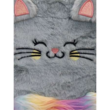 Блокнот плюшевый iLikeGift Sleeping cat gray