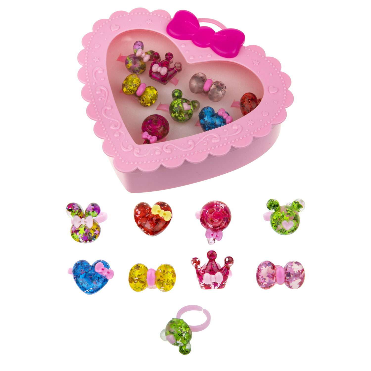 12 колец. Игровой набор 1toy Sweet Heart Bijou. Детские кольца для принцессы Урал Тойз. Набор колечек для девочки. Набор детских колец.