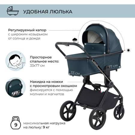 Коляска 3в1 Sweet Baby Elegante Chrome Blue