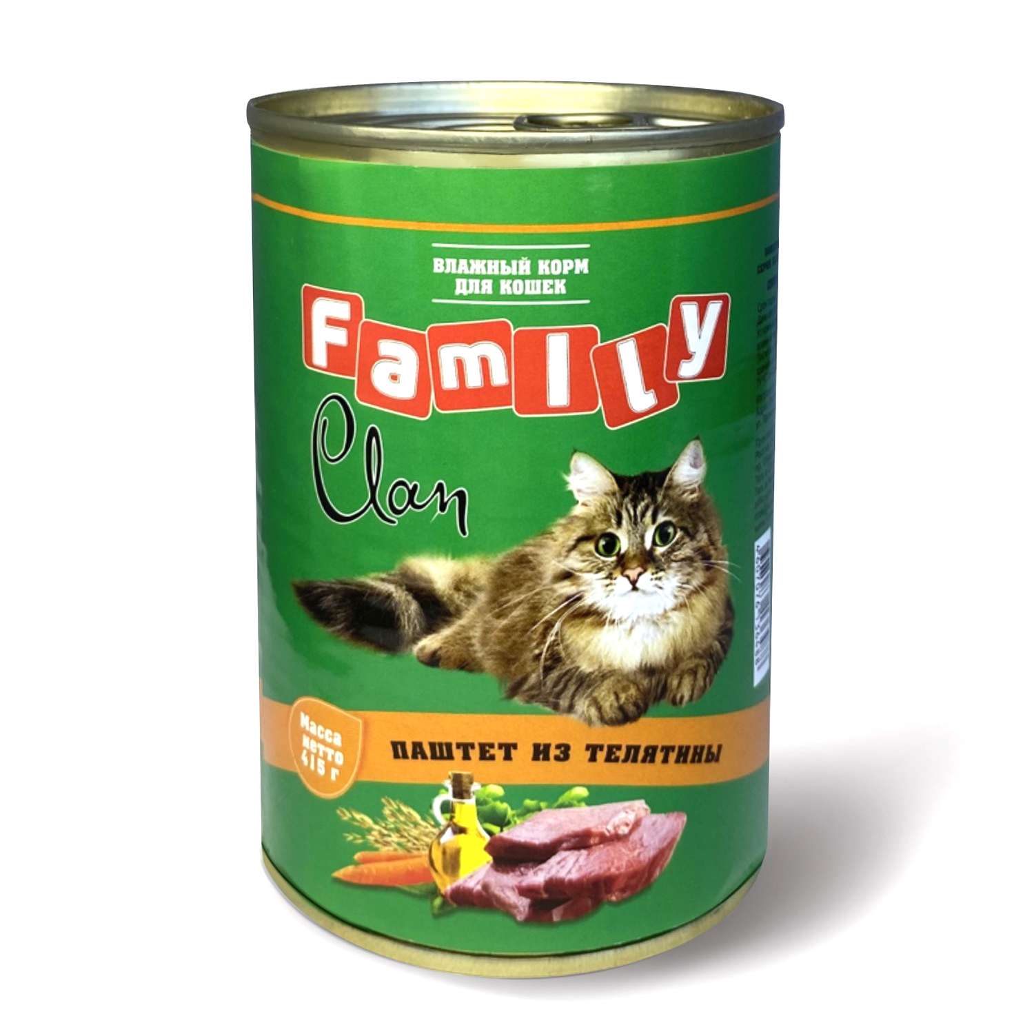 Корм для кошек Clan Family паштет из телятины 415г - фото 1
