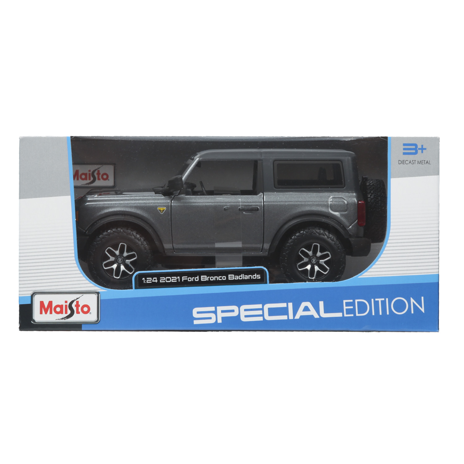 Машина MAISTO 1:24 Ford Bronco 2021 Серая 31530 купить по цене 1299 ₽ в  интернет-магазине Детский мир