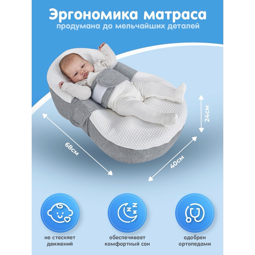 Матрас для младенцев Yatas Bedding Juno New Born 68х40х24 см - фото 3