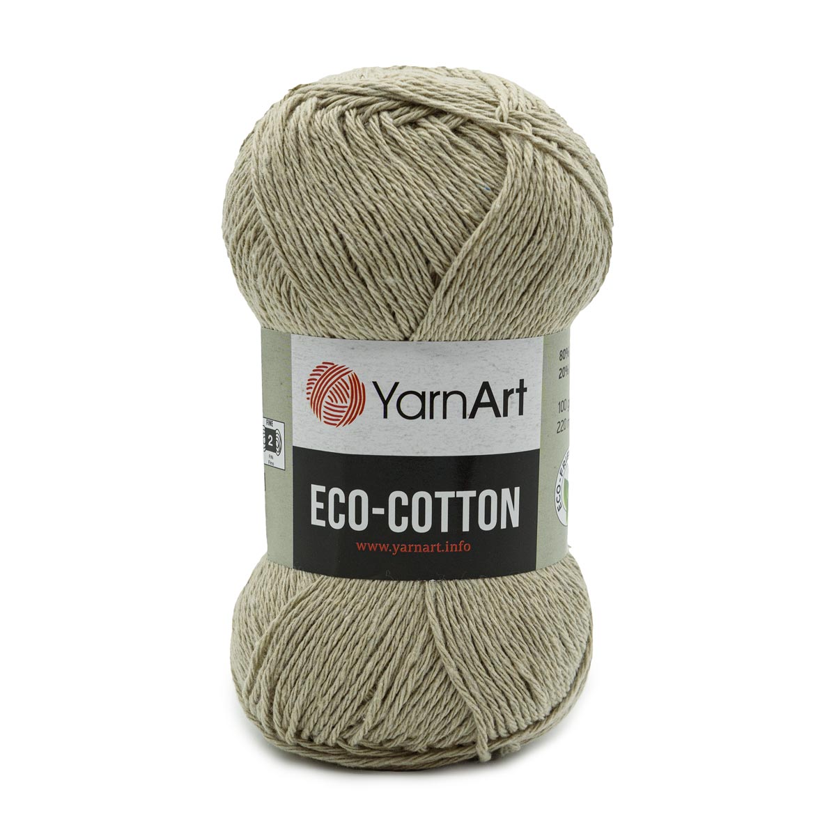 Пряжа YarnArt Eco Cotton комфортная для летних вещей 100 г 220 м 768 холодный беж 5 мотков - фото 6