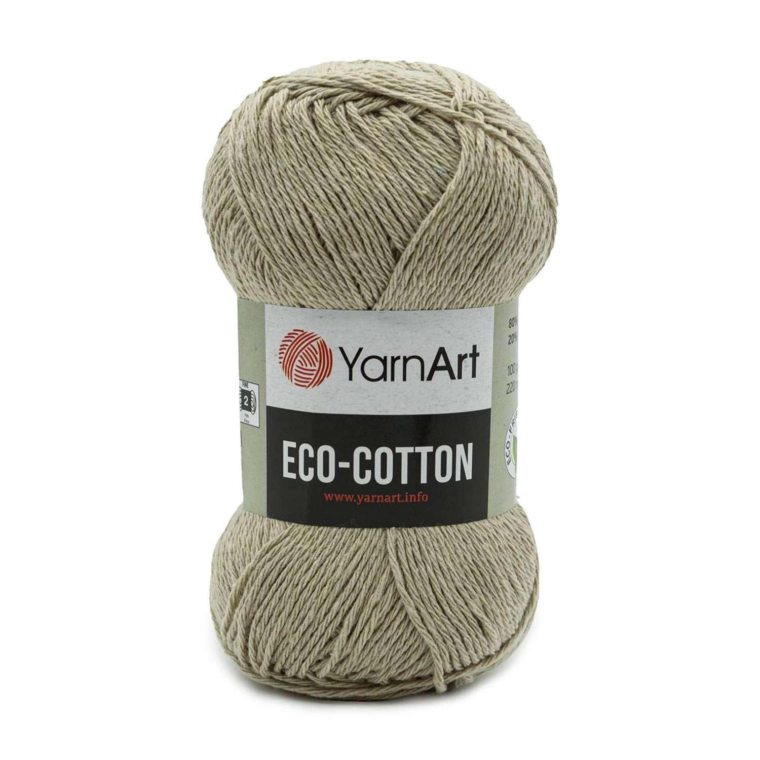 Пряжа YarnArt Eco Cotton комфортная для летних вещей 100 г 220 м 768 холодный беж 5 мотков - фото 6