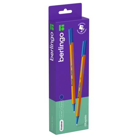 Ручка капиллярная Berlingo Rapido синяя 04мм трехгранная набор 12 шт