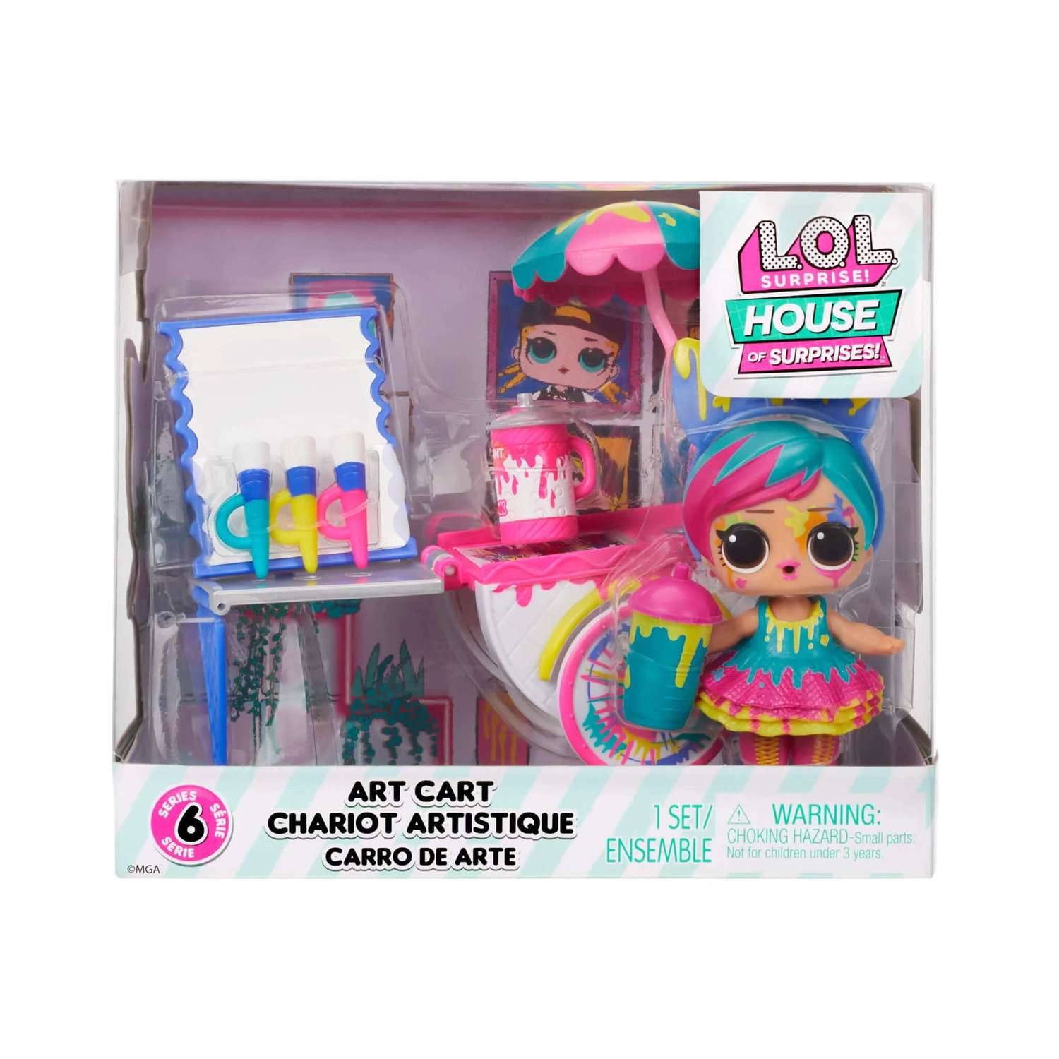 Игровой набор с куклой L.O.L. Surprise! Furniture HOS 6 серия Art Cart и Drip Drop 583806 00-00018699 - фото 1