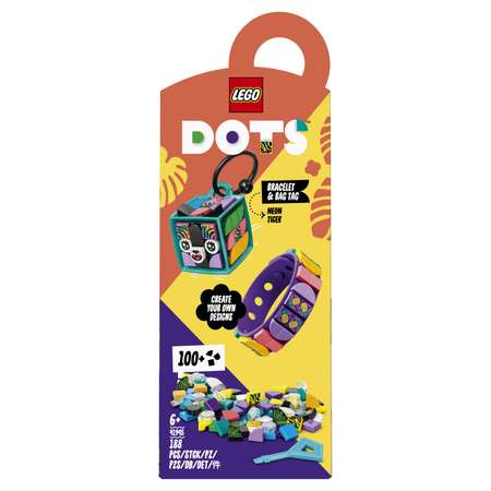 Конструктор LEGO DOTS Браслет и брелок для сумки Неоновый тигр 41945