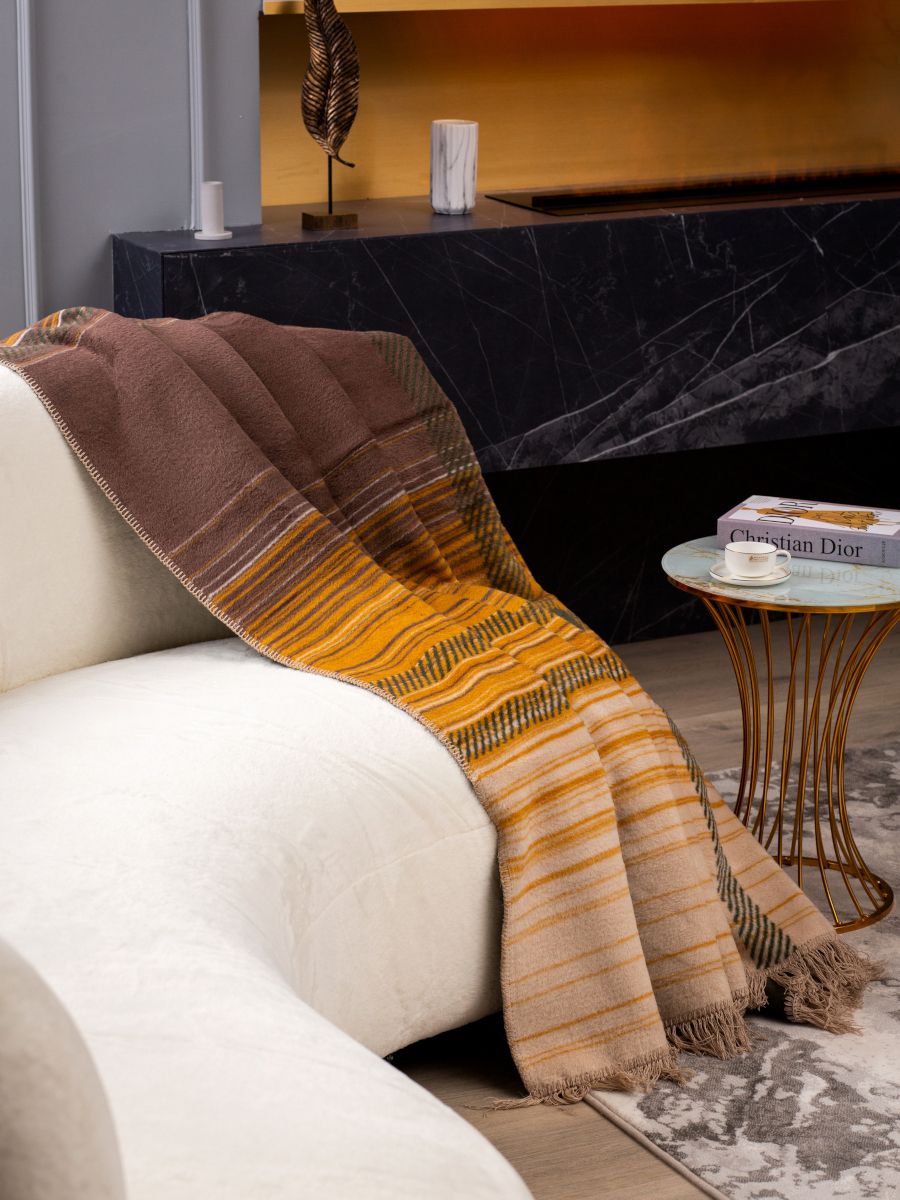 Плед Arya Home Collection теплый 150х200 Lexi с бахромой на кровать диван - фото 3