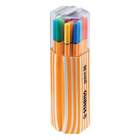 Ручка капиллярная STABILO point 88 20 цветов в двойном пластиковом футляре