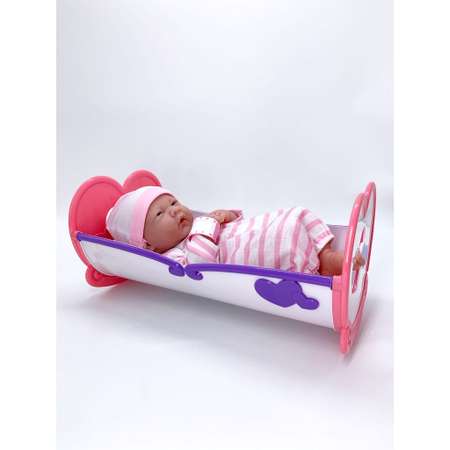 Кукла JC TOYS Виниловая 36см Newborn с кроваткой «18578»