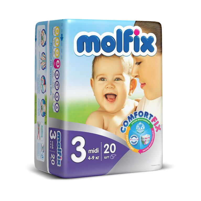 Подгузники Molfix Comfortfix Миди 4-9кг 20шт - фото 2