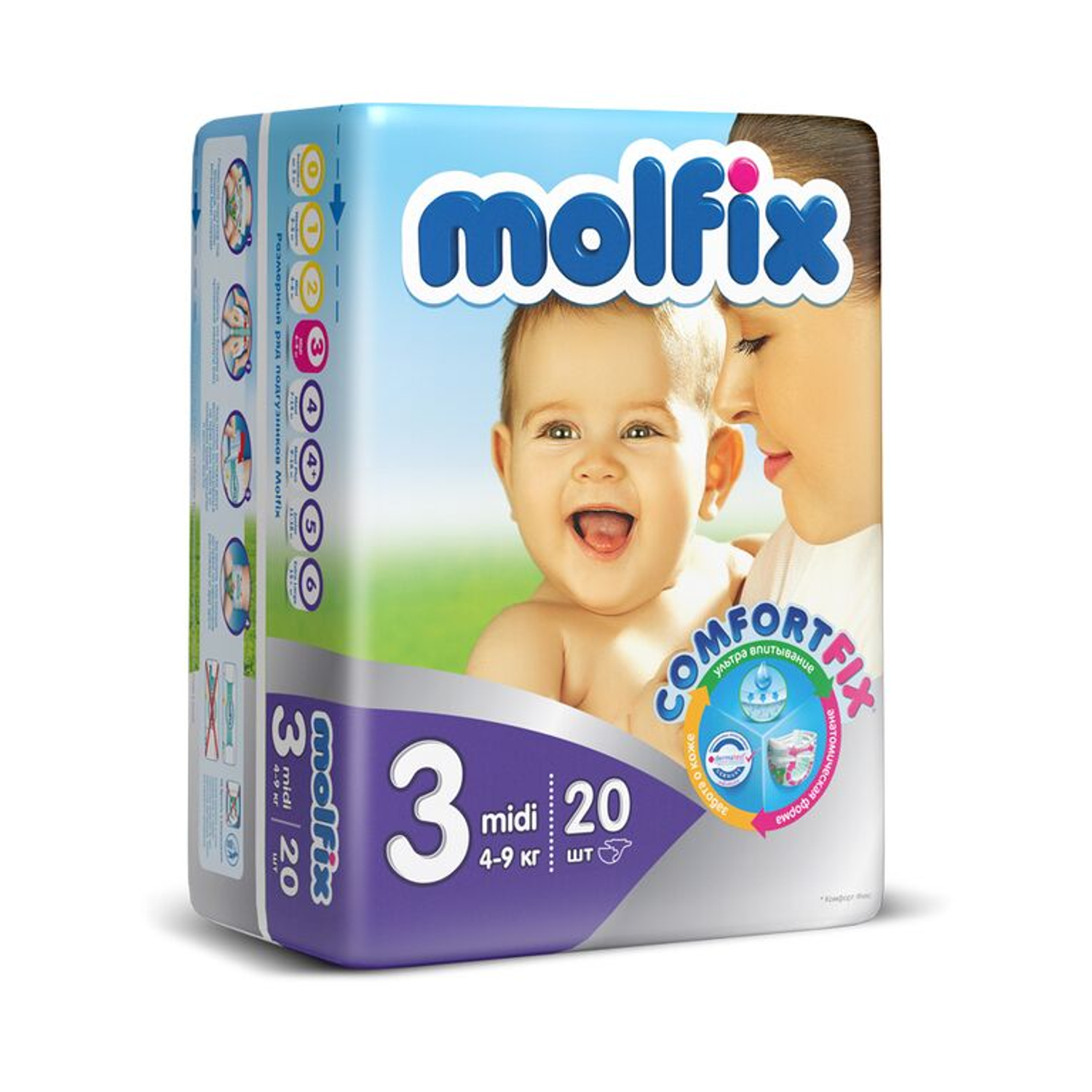 Подгузники Molfix Comfortfix Миди 4-9кг 20шт - фото 2