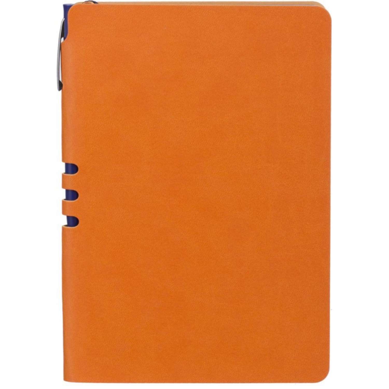 Бизнес-тетрадь Attache Light Book А5 112 листов линия цветной срез кожзаменитель оранжевый - фото 1
