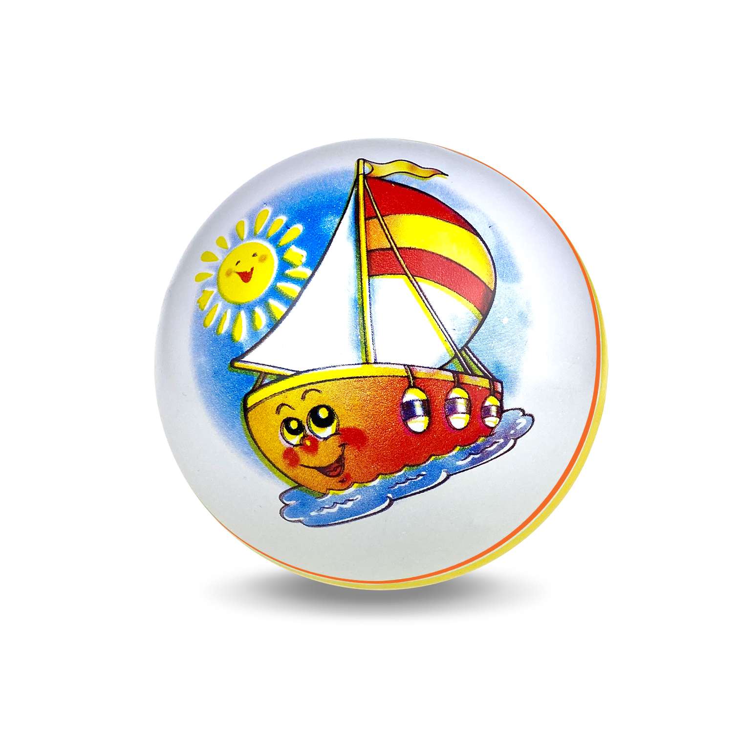 Мяч ЧАПАЕВ диаметр 150 мм Кораблик оранжевый - фото 2