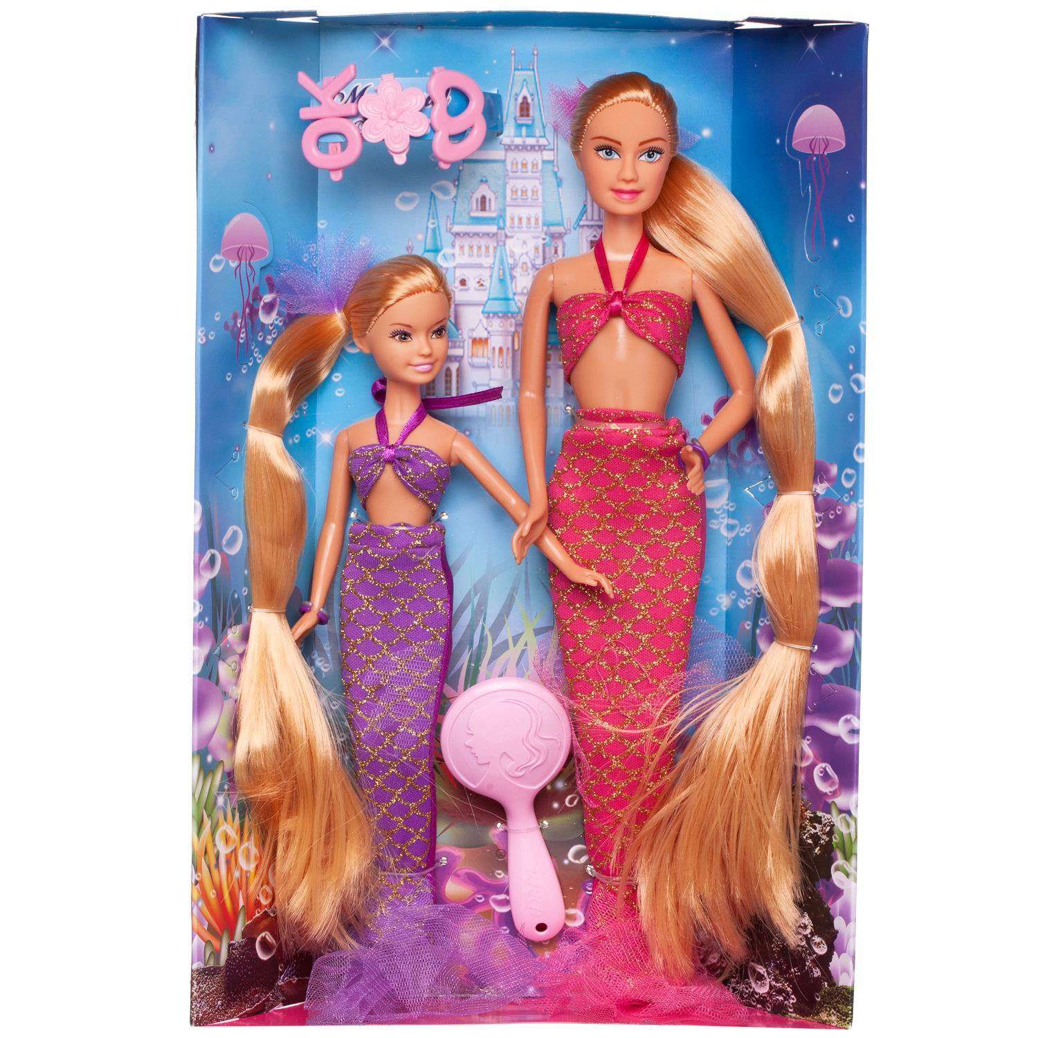 Игровой набор ABTOYS Кукла Defa Lucy Русалочки мама и дочка 8235d/розовое-фиолетовое - фото 2