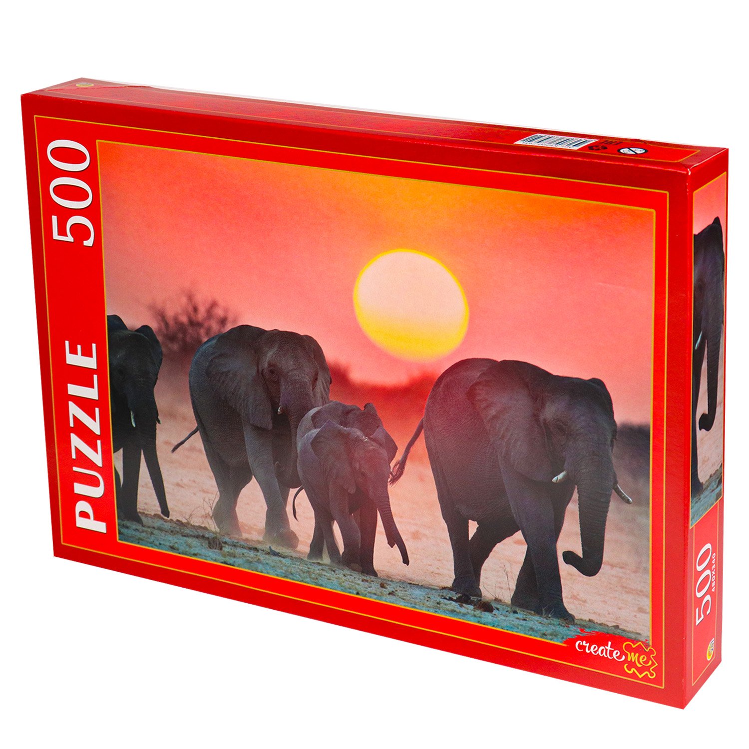 Пазлы Рыжий кот 500 элементов. Семейство слонов - фото 1