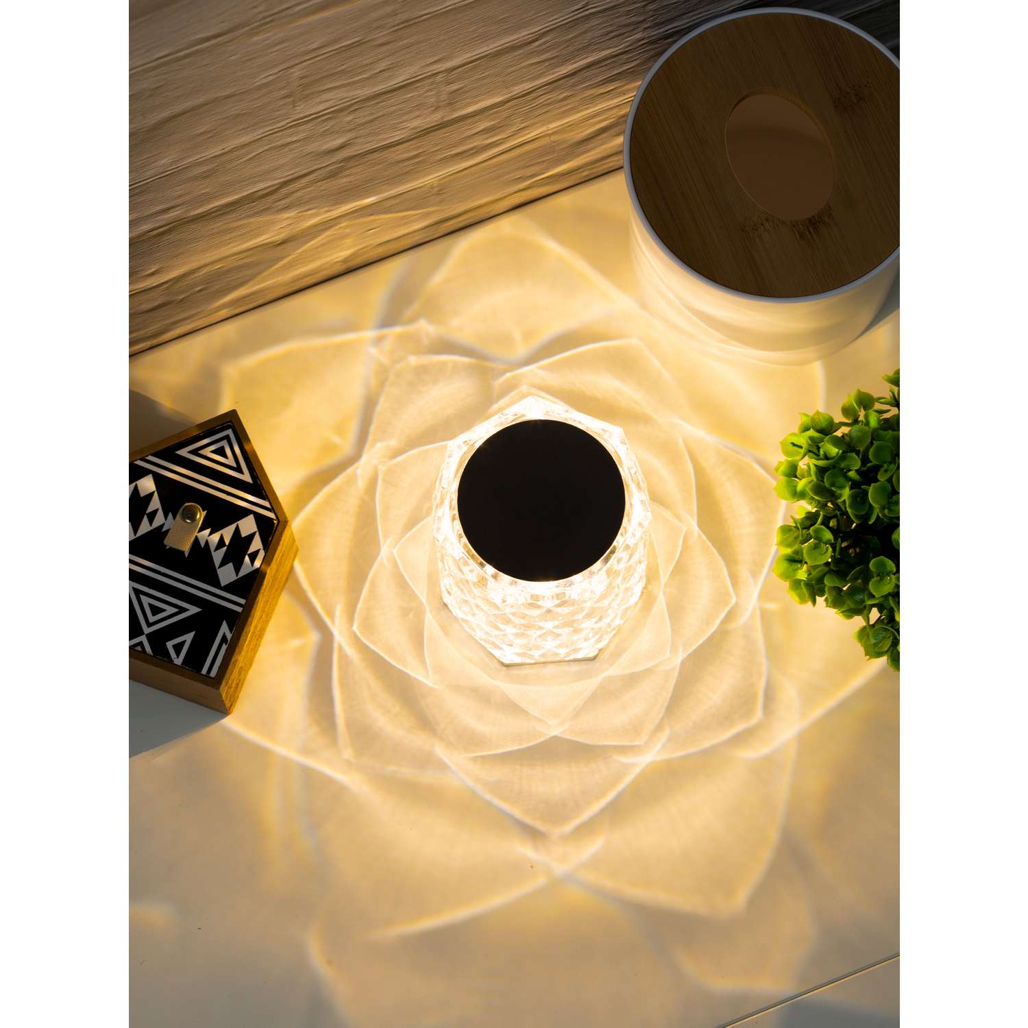 Светильник ночник СТАРТ декоративный кристаллической формы Crystal Rose mini - фото 6