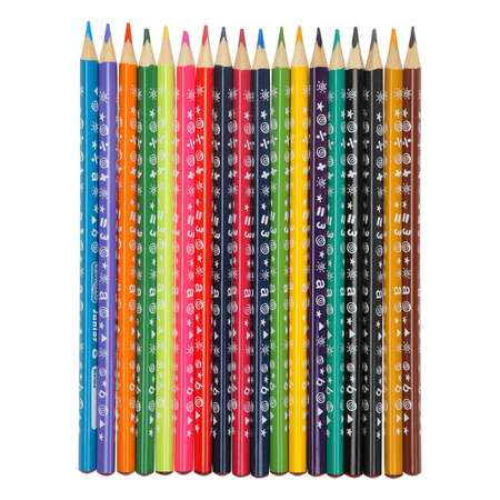 Карандаши цветные KEYROAD 18 цветов трехгранные корпус с принтом картонный футляр