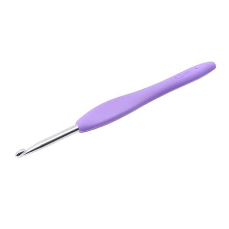 Крючок для вязания Hobby & Pro с резиновой мягкой ручкой металлический для тонкой и средней пряжи 4.5 мм