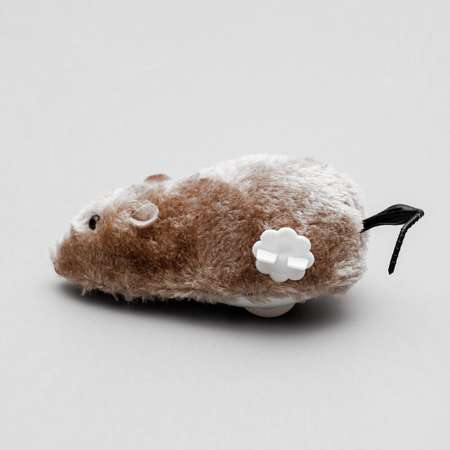 Мышь заводная Пижон меховая 12 см серая