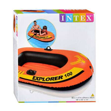 Надувная лодка INTEX Эксплорер 100 оранжевая 147х84х36 см от 6 лет