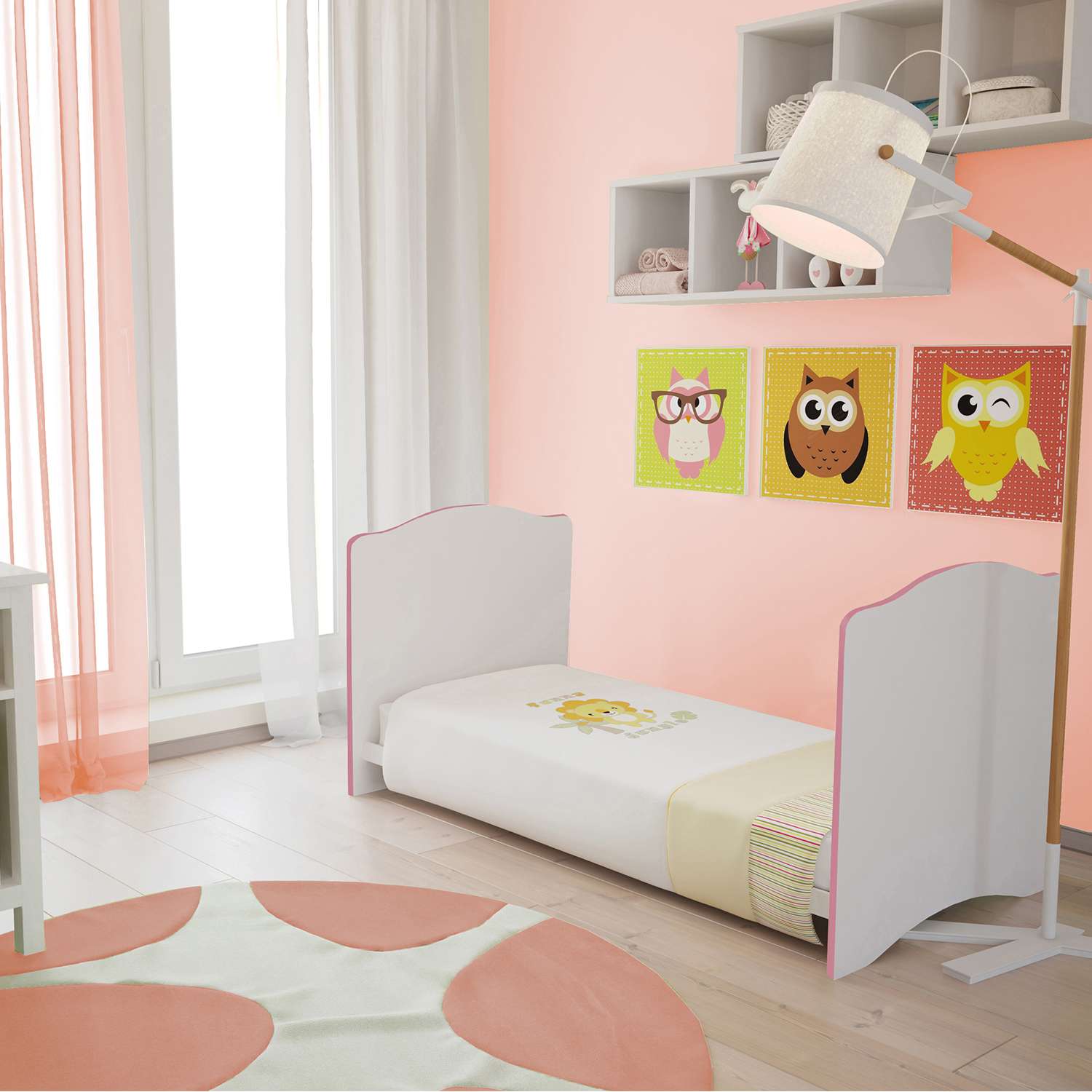 Детская кроватка Polini kids прямоугольная, без маятника (белый, розовый) - фото 6