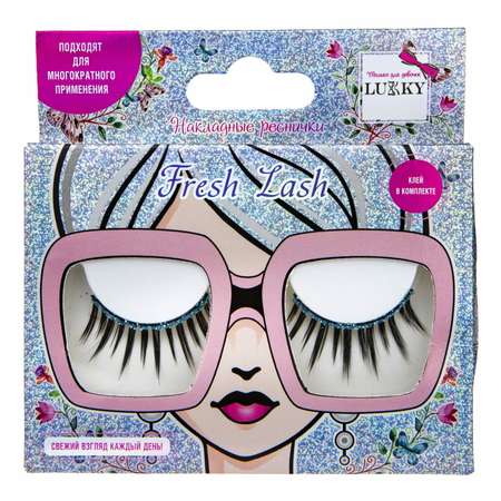 Накладные Ресницы Lukky Fresh Lash с блестящей подводкой Бирюза