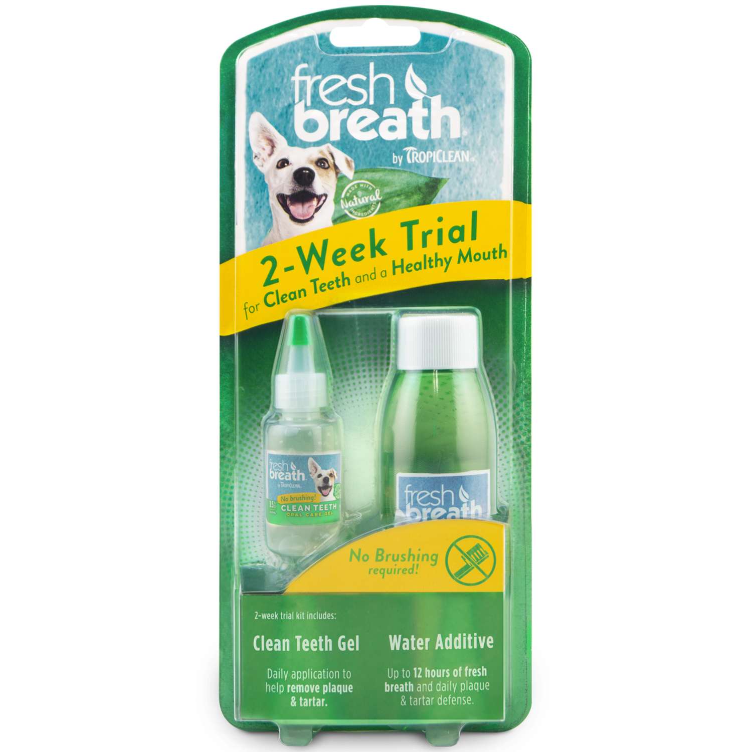 Набор для ухода за зубами для собак TropiClean Свежее дыхание гель 14.8мл+питьевая добавка 118мл - фото 1