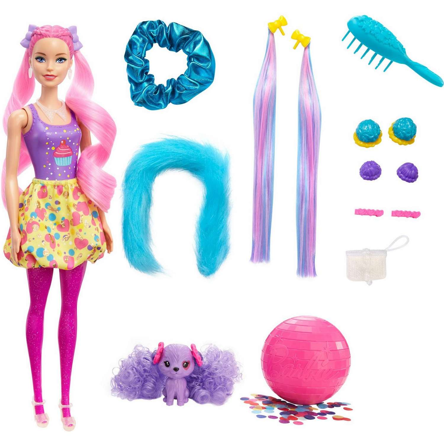 Набор Barbie Кукла из серии Блеск Сменные прически в непрозрачной упаковке (Сюрприз) HBG39 HBG39 - фото 5