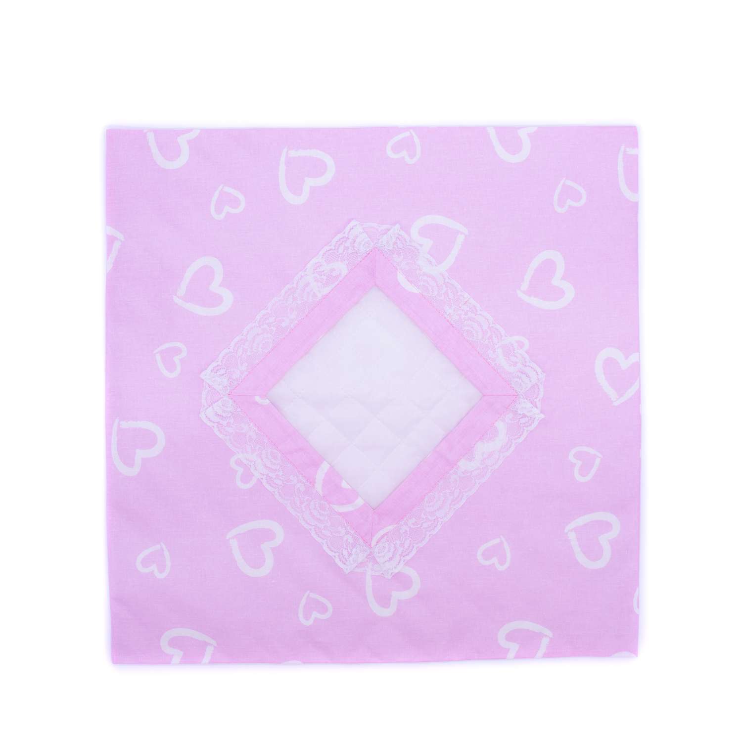 Комплект для пупса Модница 43-48 см: одеяло в пододеяльнике подушка и матрасик 6109 розовый 6109розовый - фото 3