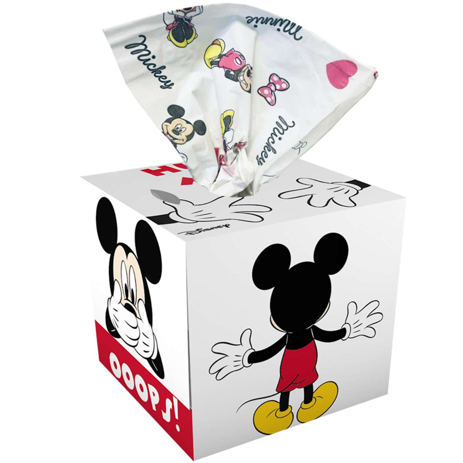 Салфетки бумажные выдергушки World cart Микки Маус с рисунком 3 слоя 56 штук в упаковке - фото 1