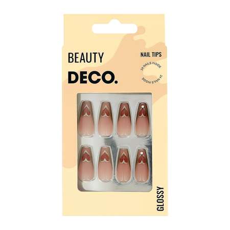 Накладные ногти DECO. Glossy hearts 24 шт + клеевые стикеры 24 шт