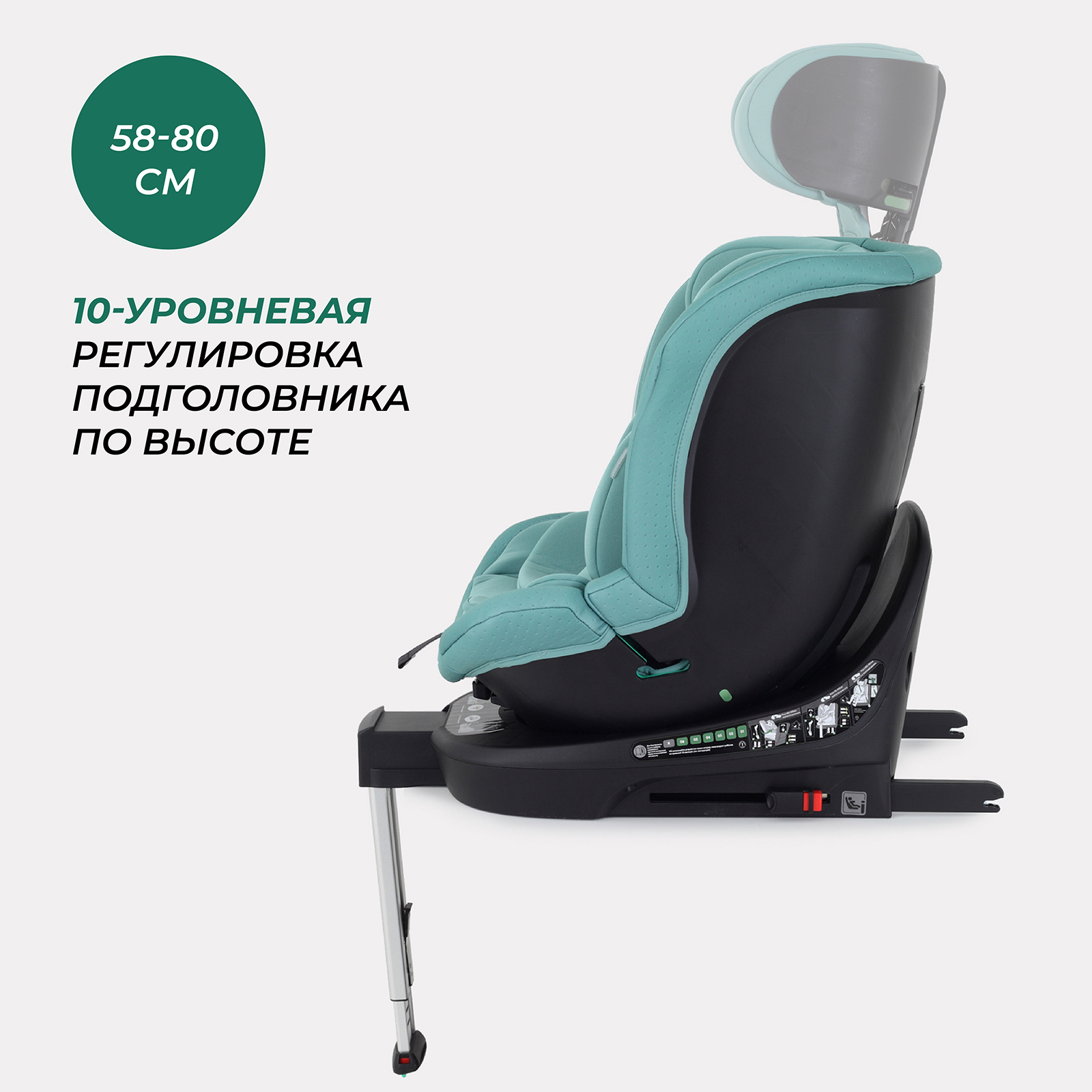 Автокресло MOWbaby STAGE Green Isofix 0+/1/2/3 (0-36 кг) - фото 5