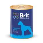Корм для собак Brit 850г с говядиной и рисом консервированный