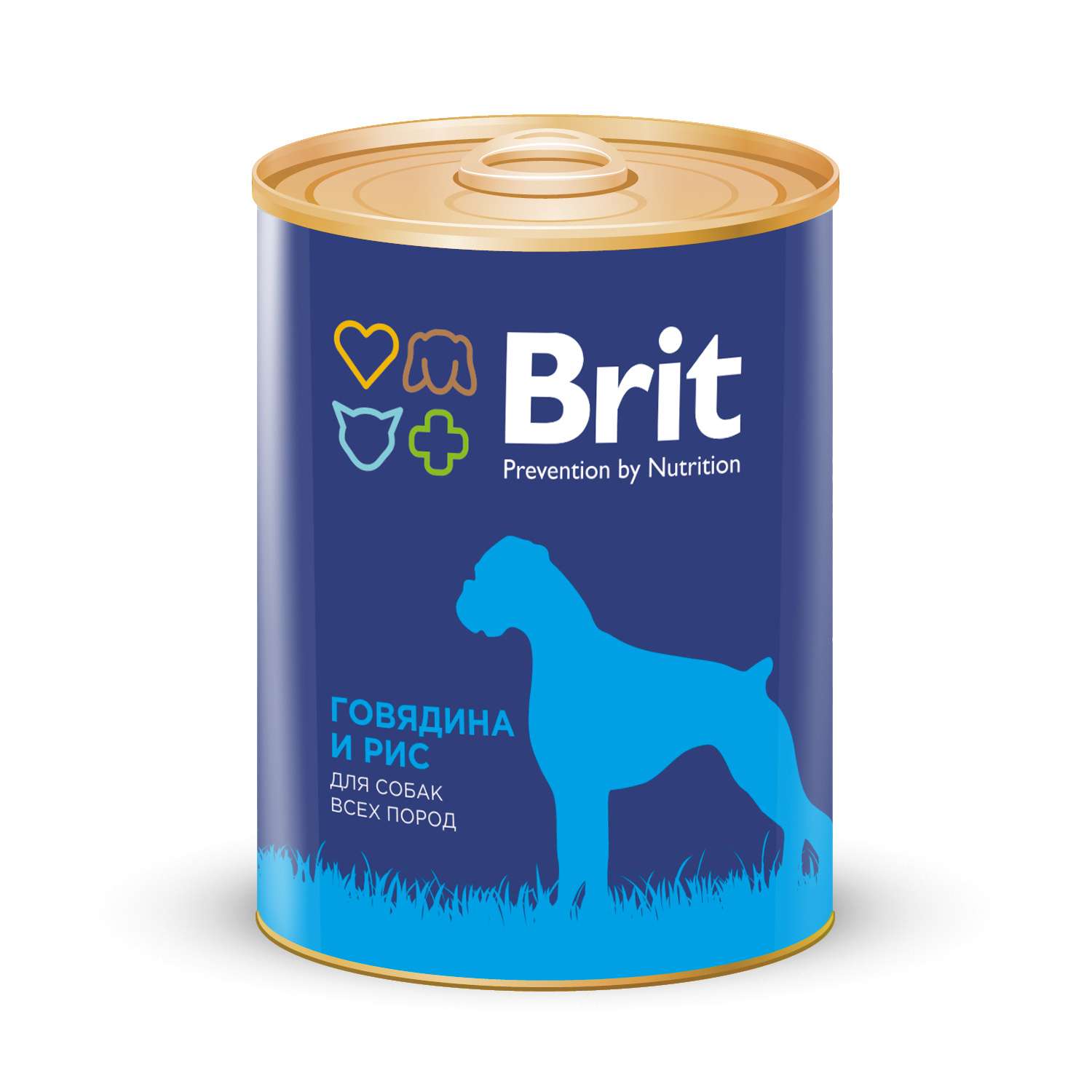 Корм для собак Brit 850г с говядиной и рисом консервированный - фото 1