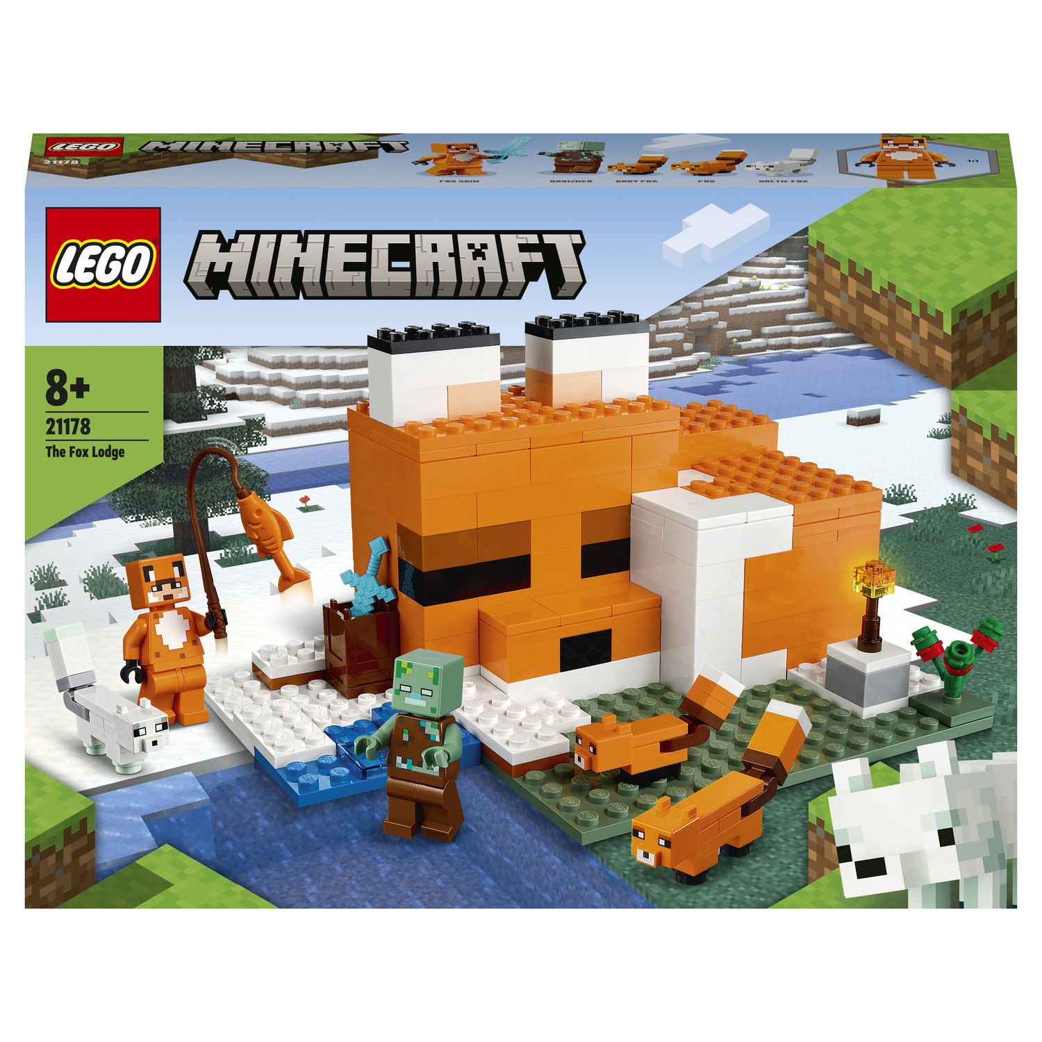 Конструктор LEGO Minecraft Лисья хижина 21178 купить по цене 1999 ₽ в  интернет-магазине Детский мир