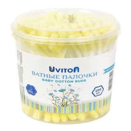 Ватные палочки Uviton 100 шт в упаковке желтые