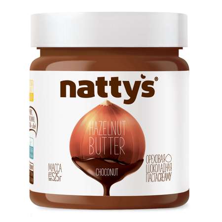 Паста фундучно - арахисовая Nattys Choconut с какао и мёдом 525 г