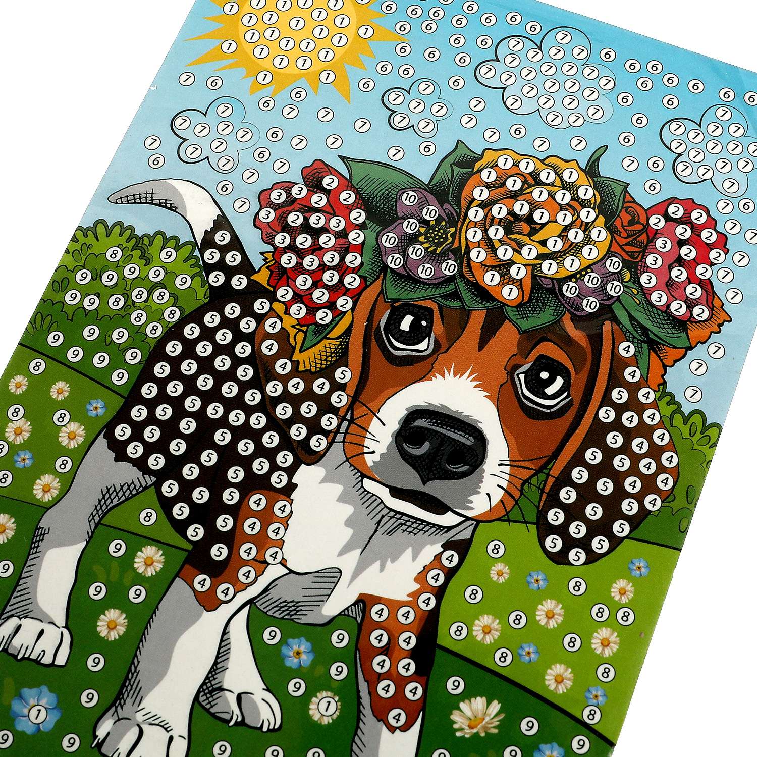 Набор для детского творчества МультиАРТ Алмазная мозаика Щенок с цветочком - фото 5