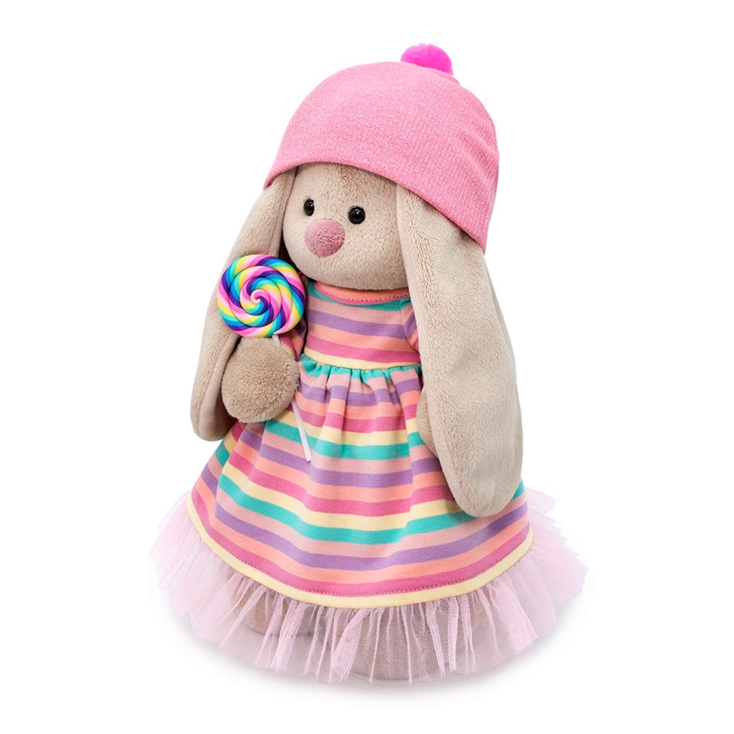 Мягкая игрушка BUDI BASA Зайка Ми в полосатом платье с леденцом 25 см StS-388 - фото 2