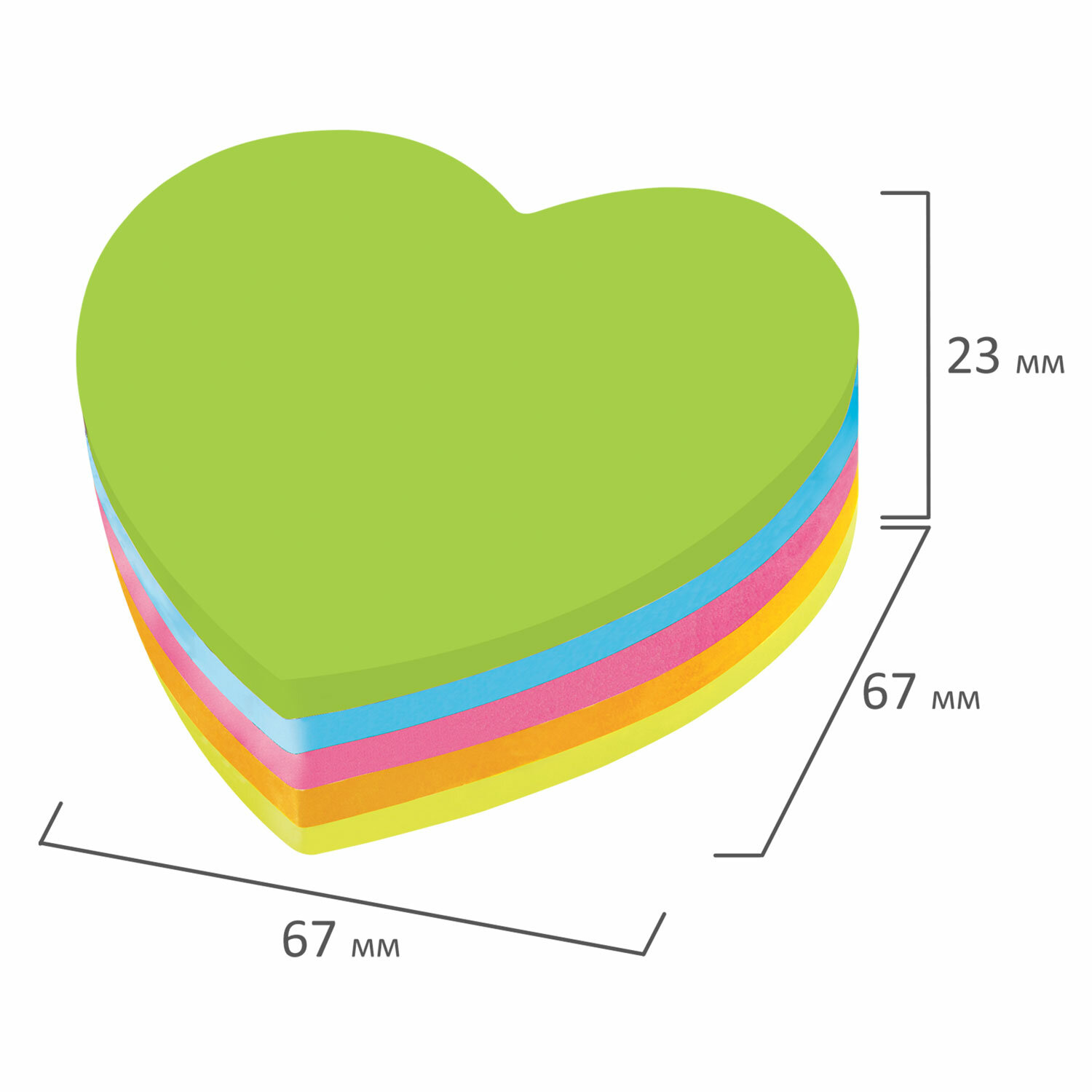 Блок стикеров Brauberg для записей и заметок самоклеящиеся Сердце 250 листов 5 цветов - фото 8