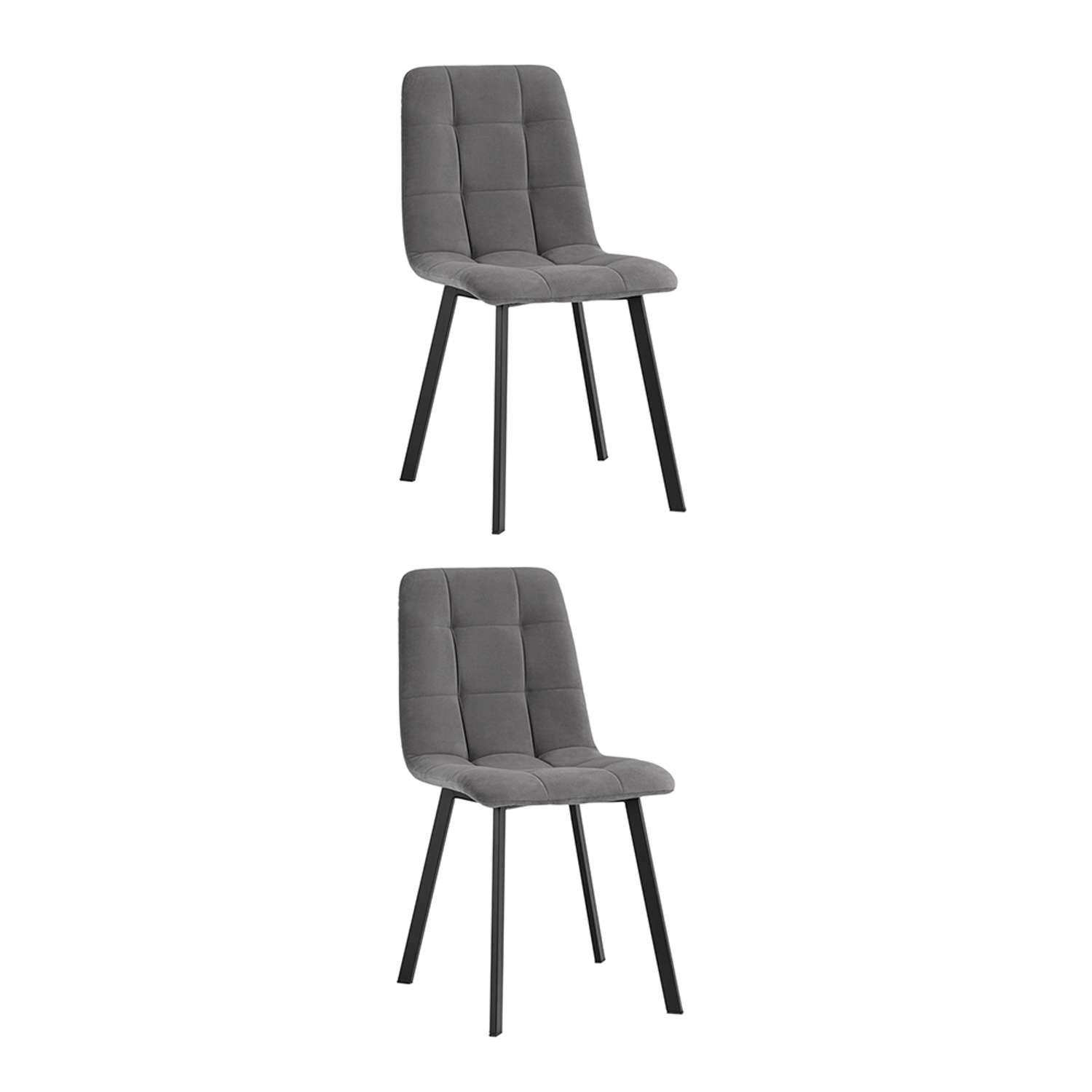 Комплект стульев Фабрикант 2 шт Oliver Square велюр тёмно-серый - фото 1