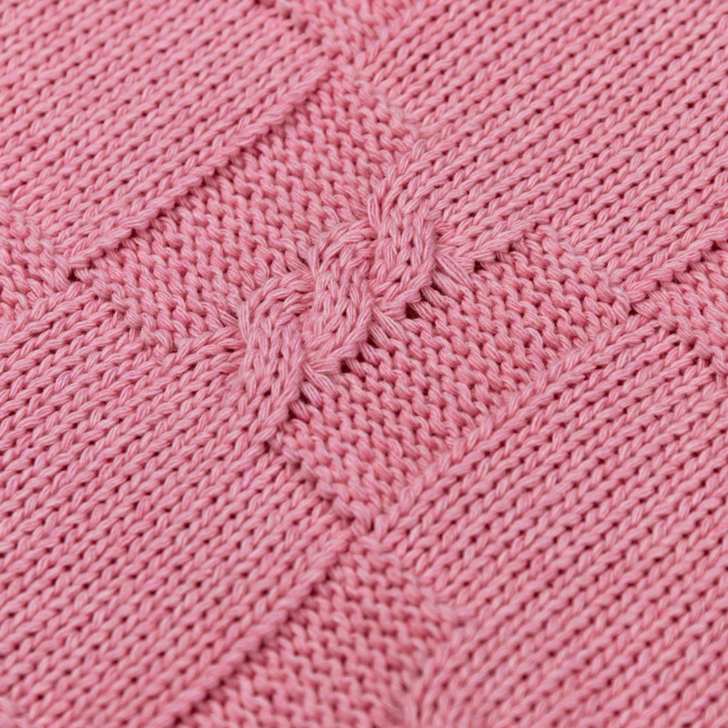Плед-покрывало детский вязаный WARM WHIFF D-12 розовый на выписку в коляску в кроватку на лето 90x110 - фото 4