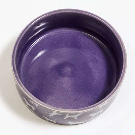 Миска Пижон керамическая Породы 11.5х5 см фиолетово-белая 500 мл