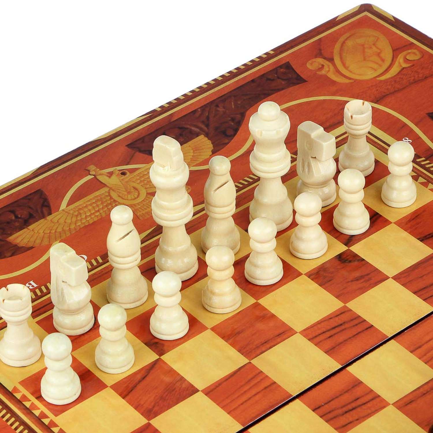 Игра настольная LDGames 3 в 1 шашки шахматы нарды - фото 4