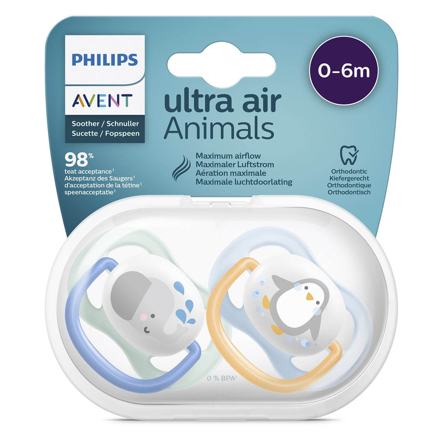 Пустышка Philips Avent Ultra Air с 0 до 6месяцев 2шт SCF080/05 - фото 14