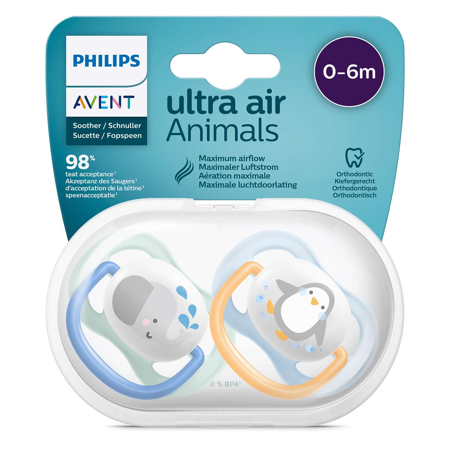 Пустышка Philips Avent Ultra Air с 0 до 6месяцев 2шт SCF080/05 - фото 12