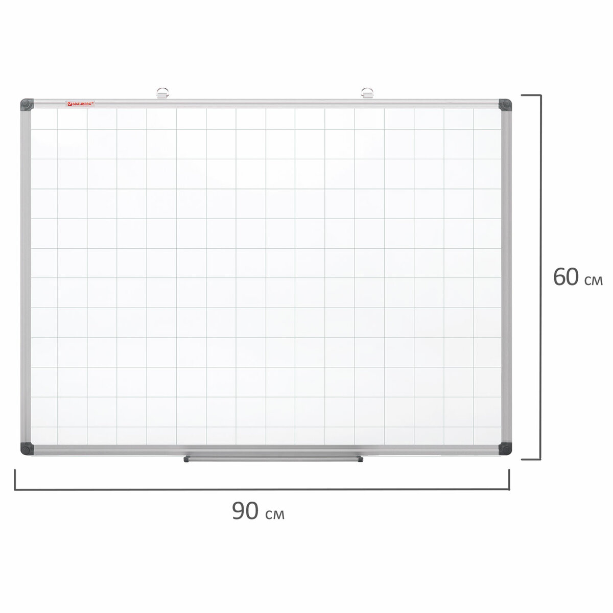 Доска демонстрационная Brauberg магнитно-маркерная на стену для офиса и дома в клетку 60х90см - фото 21